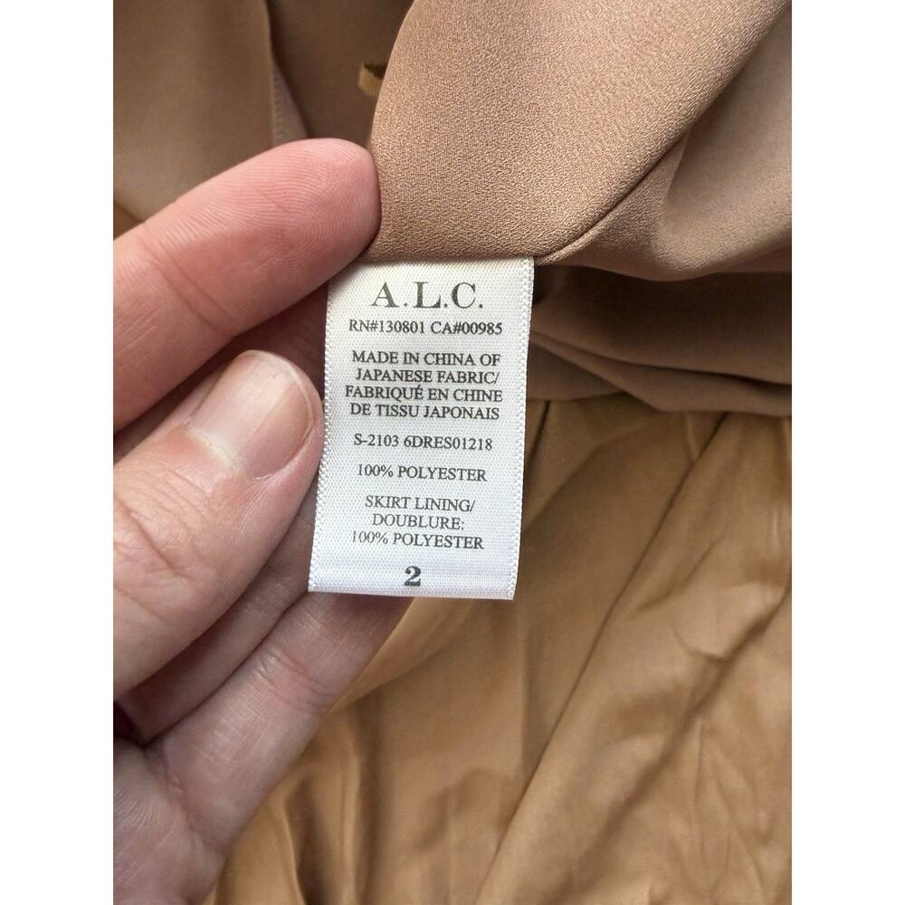 A.L.C. Women's Klara Haltered Tan Midi Summer Dress Size 2 - Picture 5 of 5